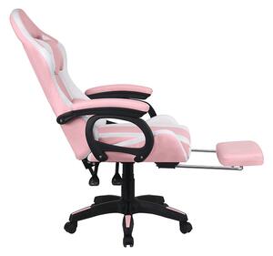 Irodai szék Juventa (RGB LED világítással) (rózsaszín + fehér). 1040137
