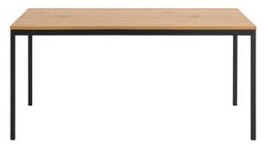 Asztal Oakland H139Fekete, Vad tölgy, 74x80x160cm, Közepes sűrűségű farostlemez, Fém