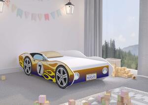 CORVETTA autós gyerekágy 160x80cm kaméleon - ajándék matraccal