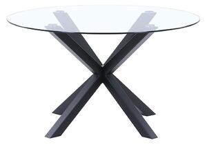 Asztal Chicago 1614 Fekete, 75cm, Üveg, Fém