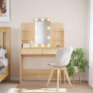 VidaXL Sminkasztal LED-del - Sonoma Tölgy - 96x40x142 cm