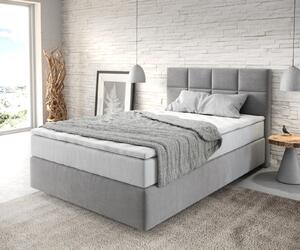 DELIFE Boxspring ágy Dream-Fine 120x200 cm mikroszálas szürke zsákrugós matraccal és visco topperrel