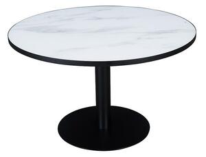 Asztal Flint 142 Fekete, Fehér, 74cm, Üveg, Fém