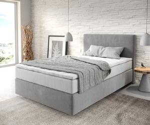 DELIFE Boxspring ágy Dream-Well 120x200 cm mikroszálas szürke zsákrugós matraccal és viszko topperrel