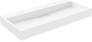 Mexen Ava pultra szerelhető konglomerát mosdókagyló 2 csaplyuk 100 x 46 cm, Fehér - 23011002