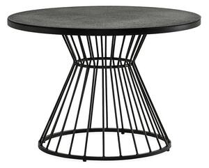 Asztal Comfort Garden 1117, Fekete, 75cm, Üveg, Fém