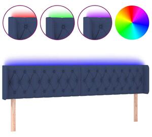 VidaXL kék szövet LED-es fejtámla 203 x 16 x 78/88 cm