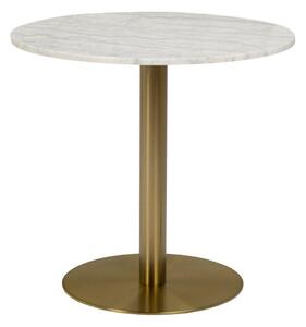 Asztal Oakland 565, Fehér márvány, Arany, 75cm, Márvány, Fém