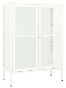 VidaXL Fehér Acél Üveg Tálalószekrény - 75x35x105 cm