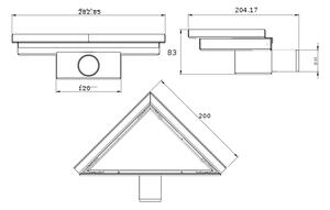Mexen Flat-T, pontszerű padlóösszefolyó 20 cm, matt arany, 1A10320