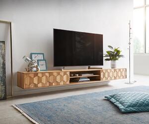 DELIFE TV szekrény Fevo 240 cm akác természetes 4 ajtós lebegő