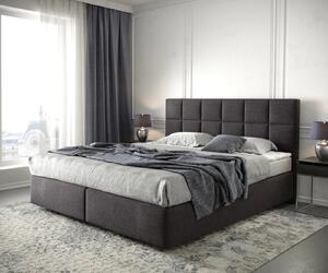 DELIFE Boxspring ágy Dream-Fine 180x200 cm mikroszálas fekete matraccal és topperrel