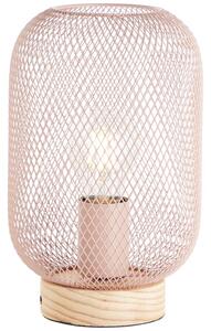 GIADA asztali lámpa m:27cm világos rózsaszín/fa, E27 1x60W - Brilliant-99108/04