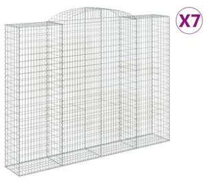 VidaXL 7 db íves horganyzott vas gabion kosár 300x50x220/240 cm