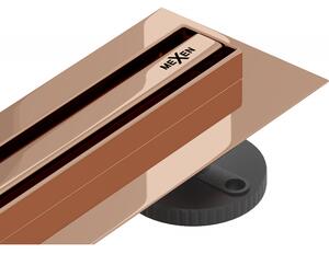 Mexen Flat 360° Slim forgó zuhanyfolyóka 70 cm, Rózsaszín-arany - 1641070
