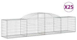VidaXL 25 db íves horganyzott vas gabion kosár 300x50x60/80 cm