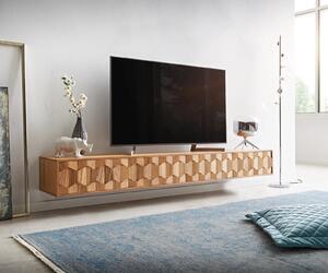 DELIFE TV szekrény Fevo 220 cm akác természetes 4 ajtós lebegő