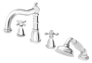 F-Design Lacrima, 4 lyukú fürdőcsaptelep, fényes króm-fehér, FD1-LRA-11A-11