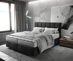 DELIFE Boxspring ágy Dream-Fine 160x200 cm mikroszálas antracit vintage matraccal és topperrel