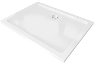 Mexen Flat téglalap alakú slim zuhanytálca 80 x 70 cm, Fehér, szifon Króm - 40107080
