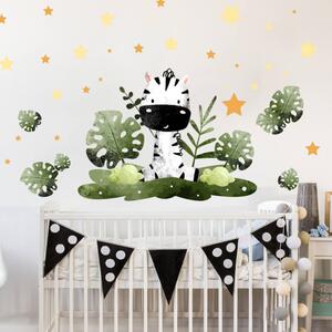INSPIO - átragasztható textil matrica - Öntapadós falimatrica - Kis zebra