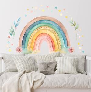 INSPIO - átragasztható textil matrica - Falmatrica gyerekszobába - Szivárvány