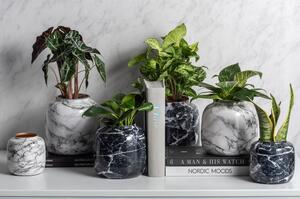 Marble fehér-fekete vas váza, magasság 12,5 cm - PT LIVING