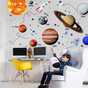 INSPIO - átragasztható textil matrica - Falmatrica - Világűr, bolygók