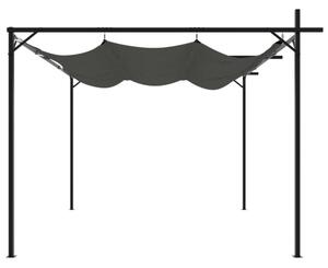 VidaXL pergola behúzható tetővel 295 x 292 x 230 cm, antracitszürke