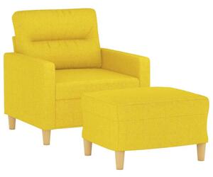 VidaXL világossárga szövet kanapéfotel lábtartóval 60 cm