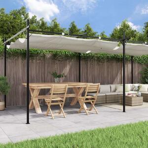 VidaXL krémszínű pergola behúzható tetővel 589 x 292 x 230 cm
