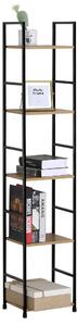 Intenso Home 5 szintes nyitott könyvespolc 29 x 144cm (Aranytölgy) | Univerzális tároló állvány fém lábakkal