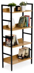 Intenso Home 4 szintes nyitott könyvespolc 60 x 126cm (Sonoma tölgy) | Univerzális tároló állvány fém lábakkal