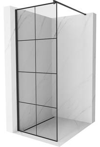 Mexen Kioto zuhanyfal 80 x 200 cm, Átlátszó/Fekete minta 8 mm, Fekete - 800-080-101-70-77