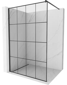 Mexen Kioto zuhanyfal 140 x 200 cm, Átlátszó/Fekete minta 8 mm, Fekete - 800-140-101-70-77
