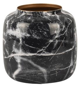 Marble fekete-fehér vas váza, magasság 19,5 cm - PT LIVING