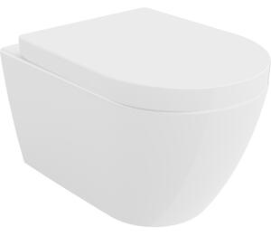 Mexen Rico perem nélküli wc csésze leeresztő automatikás, kemény ülőkével, Fehér - 30478000