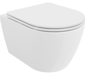 Mexen Carmen perem nélküli wc csésze leeresztő automatikás ülőkével, Duroplaszt, Fehér - 30880300