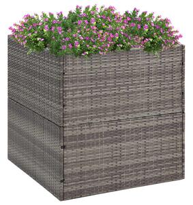 VidaXL szürke polyrattan kerti ültetőláda 80x80x80 cm