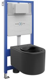 Mexen beépíthető Felix Slim WC váz WC csészével Sofia, Fekete matt - 6103354XX85