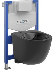 Mexen beépíthető Felix XS-F WC váz WC csészével Lena, Fekete matt - 6803322XX85