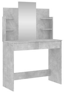 Modern Sminkasztal Tükörrel - Betonszürke - 96x39x142 cm