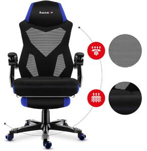 Huzaro Combat 3.0 Gamer szék lábtartóval #fekete-kék