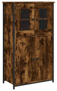 Modern Fa Magasszekrény - Füstölt Tölgy - 62x32x106,5 cm