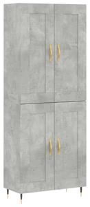 Modern Magasszekrény - Beton Szürke - 69,5x34x180 cm