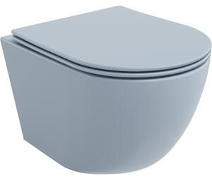 Mexen Lena perem nélküli wc csésze leeresztő automatikás ülőkével, duroplast, Szürke-Kék matt - 30224069