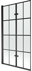 Mexen Castor 2 szárnyas kádparaván 100 x 150 cm, Fekete minta, Fekete - 892-100-002-70-77