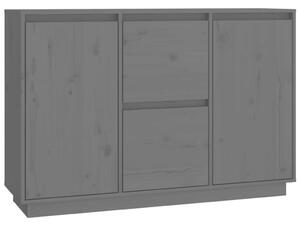 VidaXL szürke tömör fenyőfa tálalószekrény 111 x 34 x 75 cm