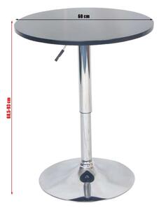 Brany New K93_60 állítható Bárasztal #fekete-ezüst