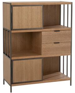 Barna fa könyvespolc J-line Differa 120,5 x 90 cm